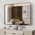 Black Bathroom Mirror 48x36 in Matte Black Framed Mirror - Clean