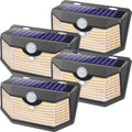 HMCITY 120 LED Outdoor Solar Lights with Motion Sensor - Warm White