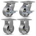 4in x 2in Industrial Casters Set of 4 - 800 lb Each Heavy Duty