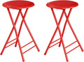 Lavish Home Folding Stool Set of Two 24-In Padded Stools - Portable