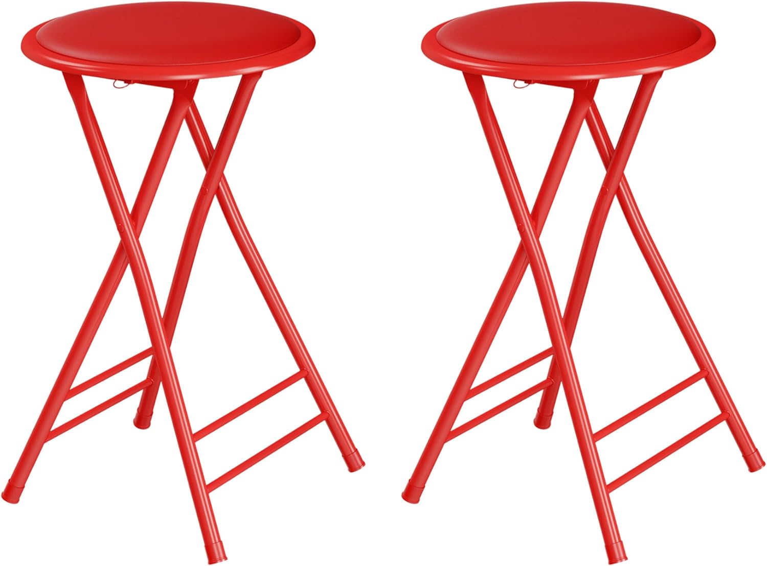 Folding Stool Set of Two 24-Inch Padded Stools for Seating