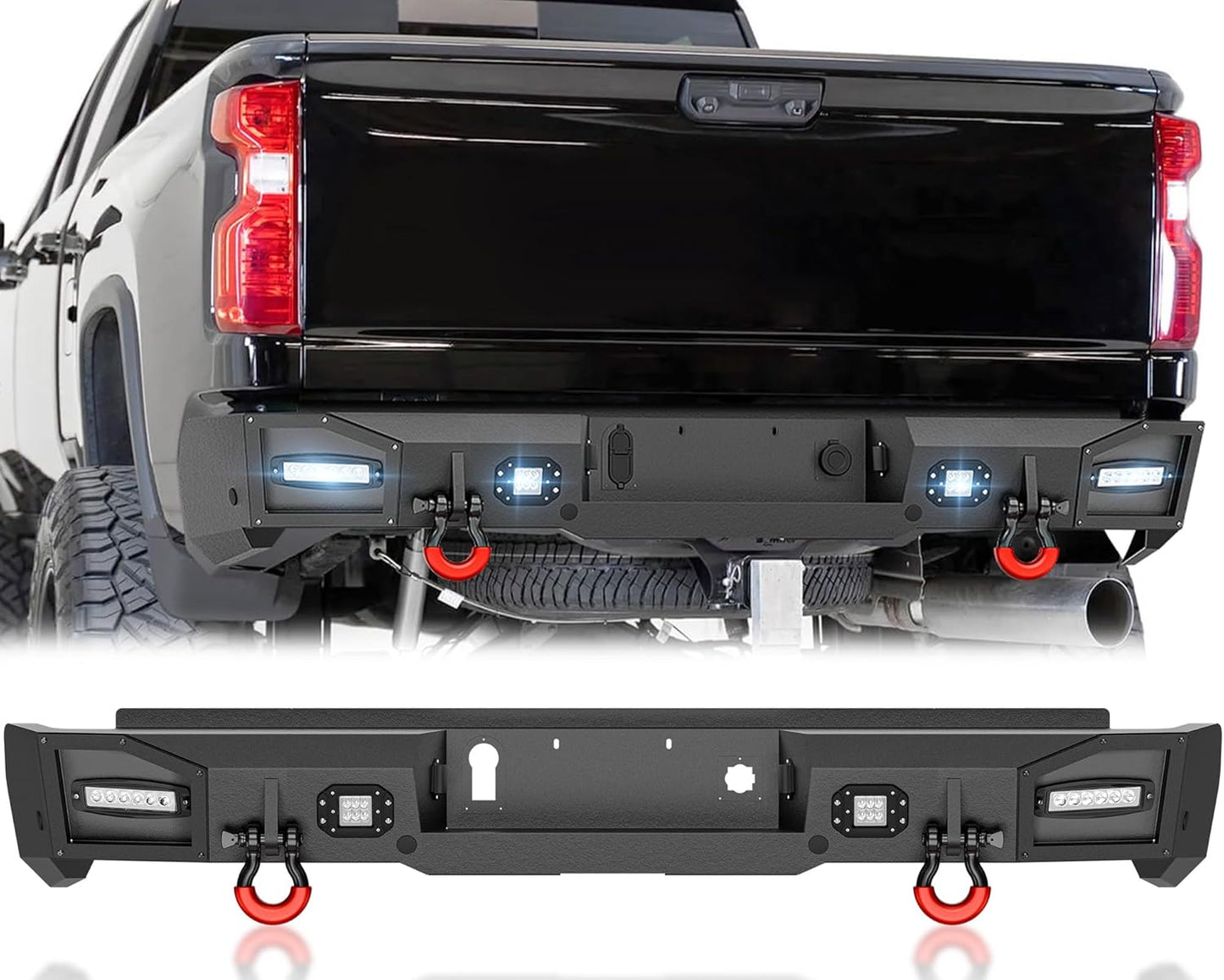Rear Bumper for Silverado & Sierra 2500 3500 with LED Lights