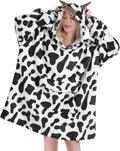 Fiosnow Cow Print Blanket Hoodies for Warmth and Comfort