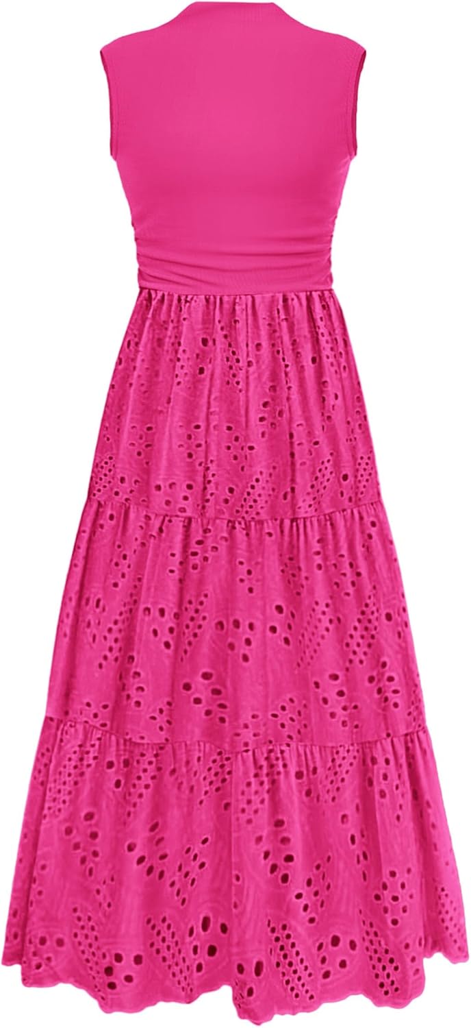 PRETTYGARDEN Summer Dresses for Women 2025 Casual Maxi Dress