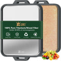 Titanium Cutting Board for Kitchen - Dual-Sided Titanium and Wood