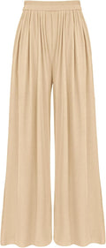 Womens Casual Wide Leg Pants - Comfortable High Waist Palazzo