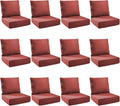 Outdoor Cushion Set for Patio Furniture - 12-Pack Red Cushions