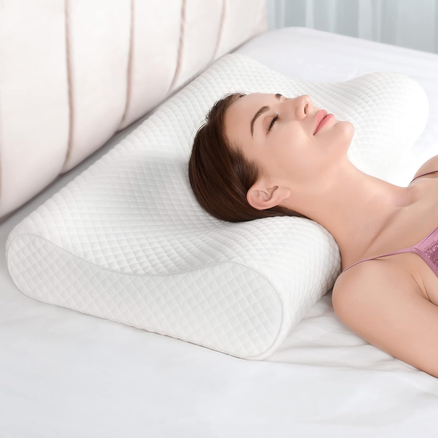 Contour Memory Foam Pillow for Neck Pain Relief and Comfort