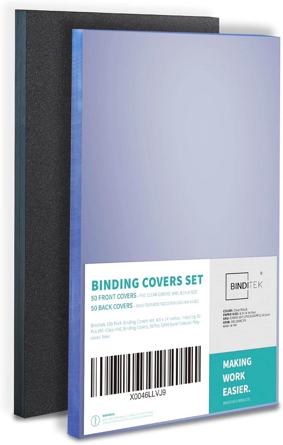 Binditek Binding Covers and Backs Set for Legal Size Documents