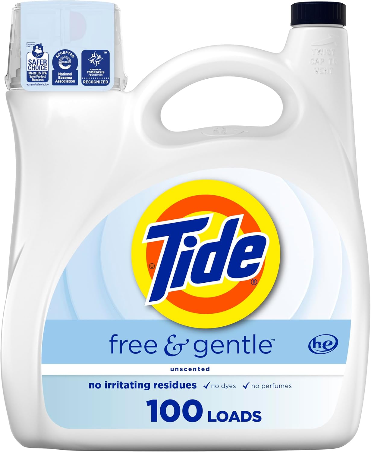 Tide Free & Gentle Liquid Detergent - 100 Loads of Clean!