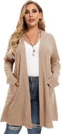 Open Front Knit Cardigan Sweater for Women Plus Size - Lightweight in