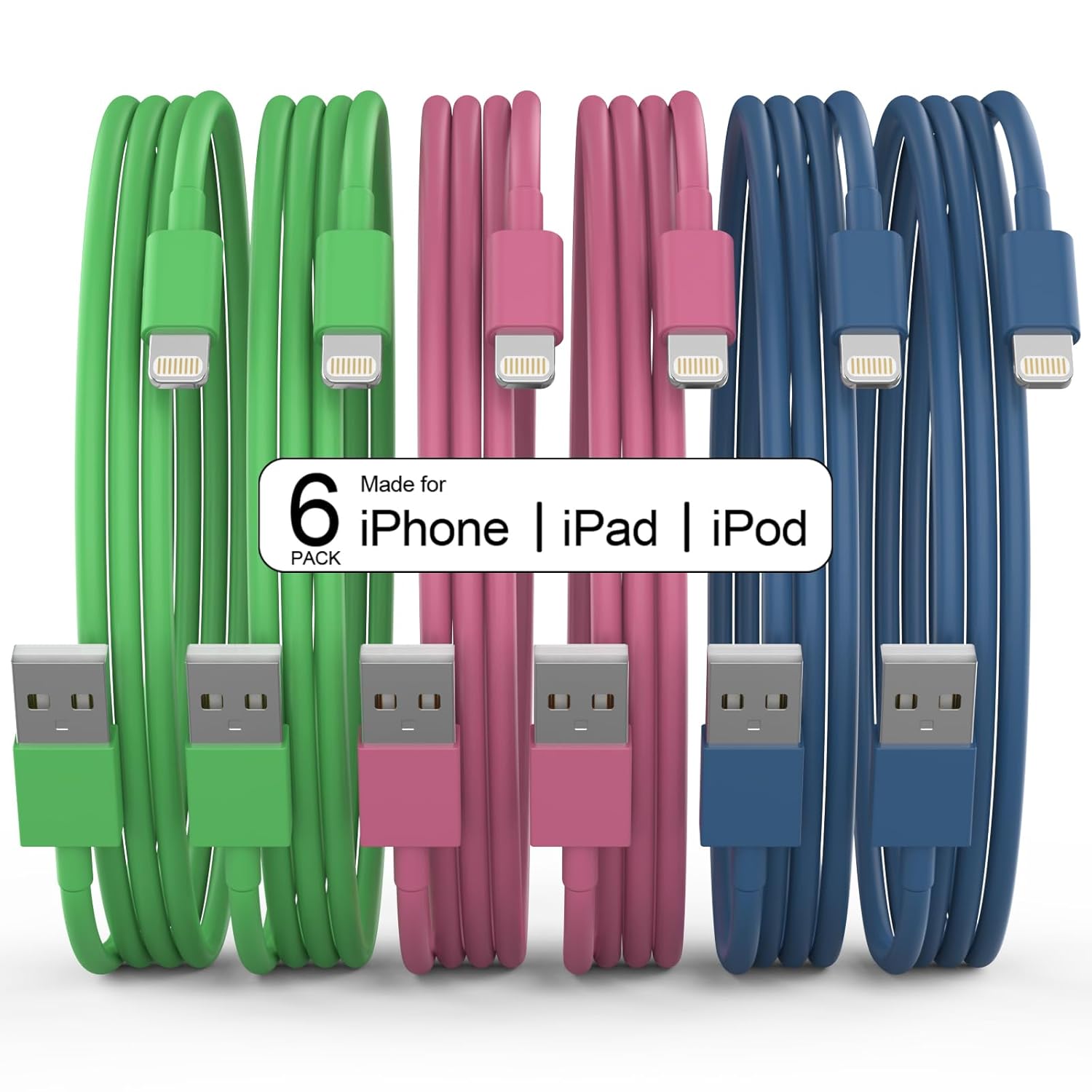Certified Fast Charging iPhone Cable Set - 6Pack