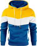 Men's Novelty Color Block Pullover Fleece Hoodie - Soft Warm Fleece