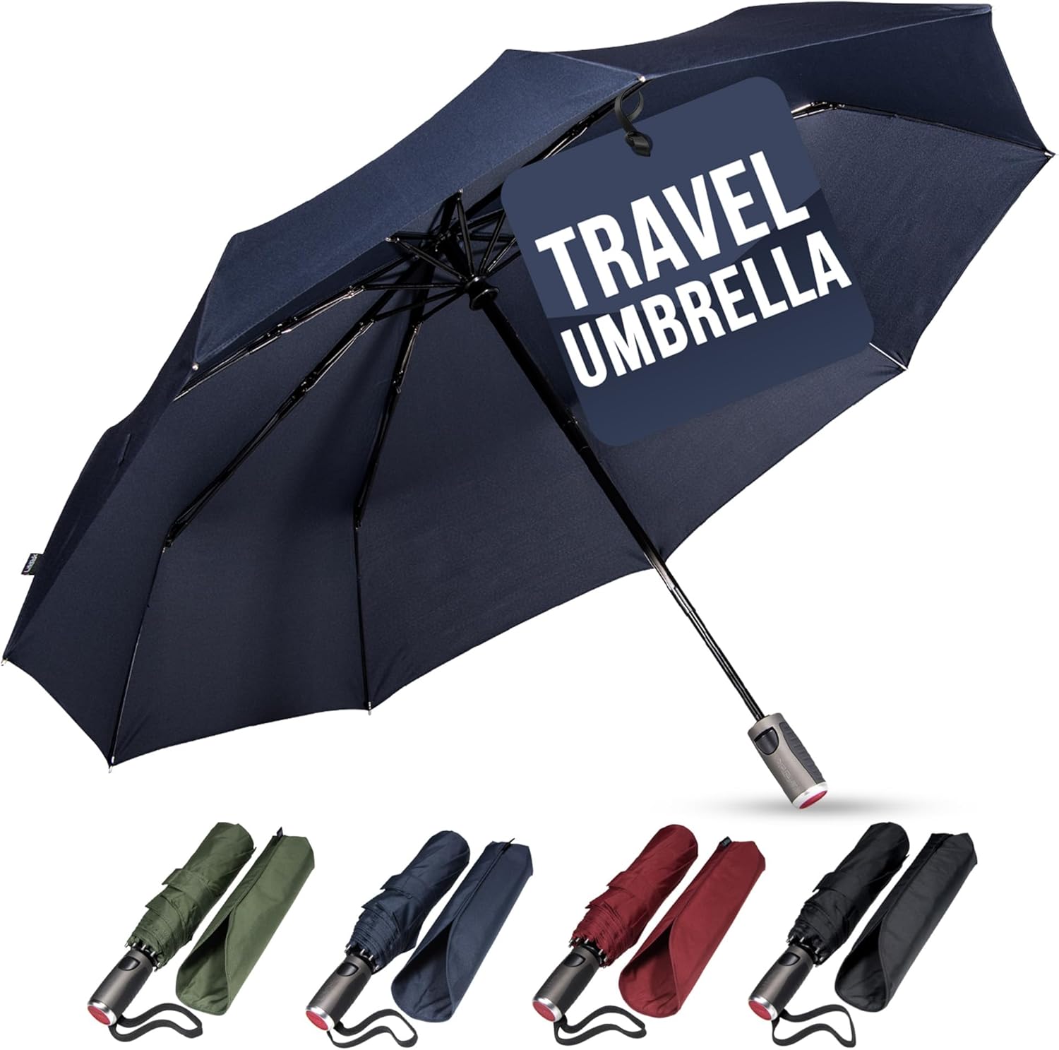 LifeTek Premium Travel Umbrella - Compact Windproof Design