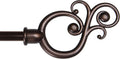 Valencia Large Plastic Scroll End Decorative Curtain Rod - Adjustable