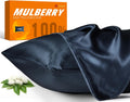 Natural Silk Pillowcase for Hair and Skin - 22 Momme King Navy Blue