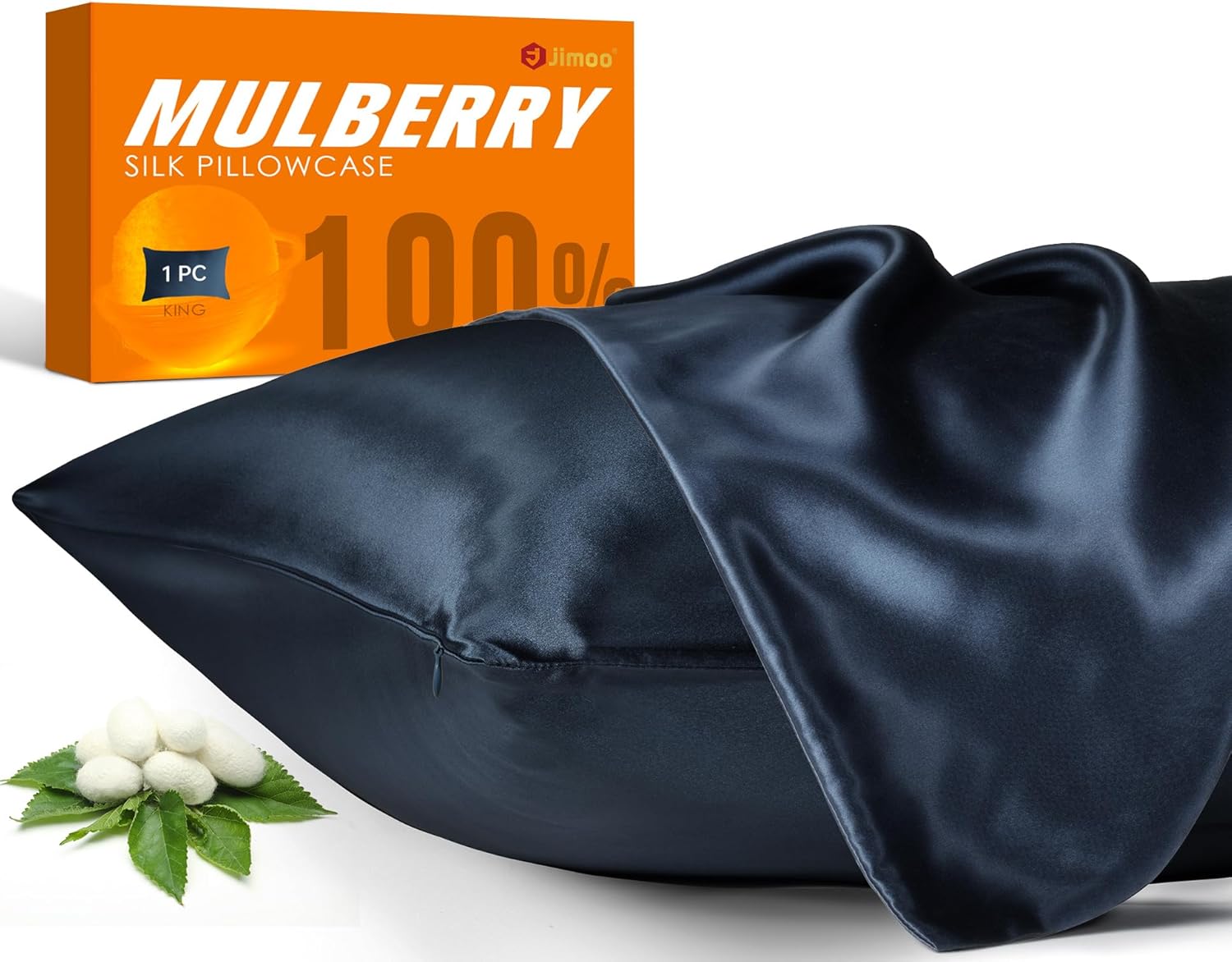 Natural Silk Pillowcase for Hair and Skin with Hidden Zipper