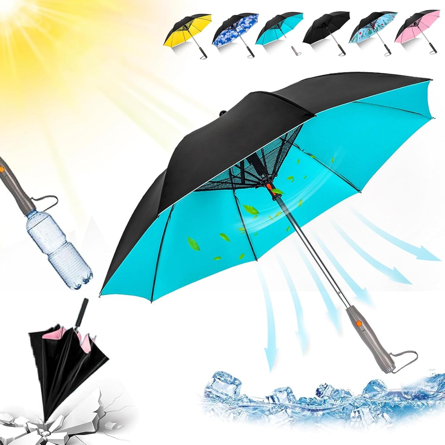 3 in 1 Umbrella with Fan and Mist Spray for Ultimate Comfort