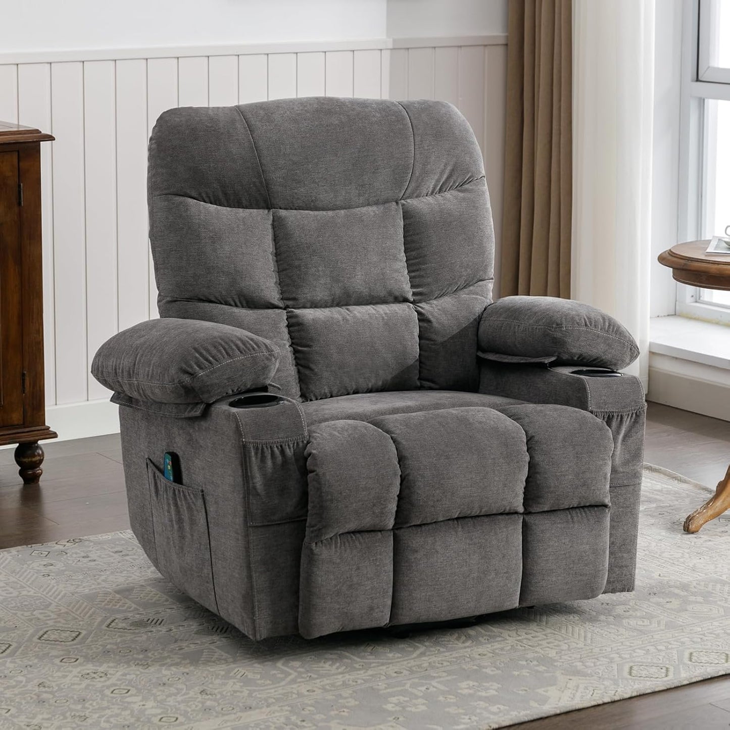 BOSMILLER Elderly Power Lift Recliner Chair with Heat & Massage - Infinite Position