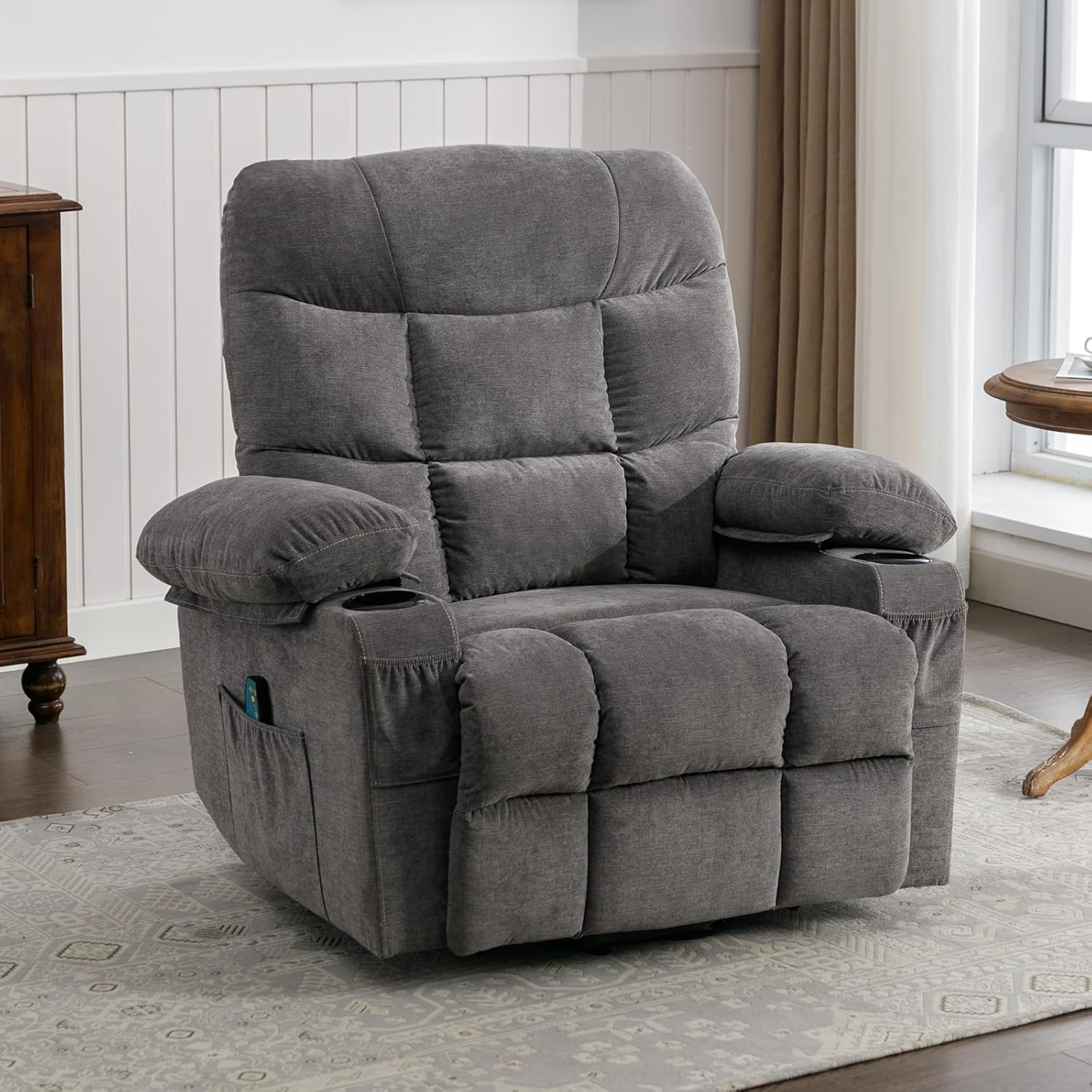 BOSMILLER Elderly Power Lift Recliner Chair with Heat & Massage - Infinite Position