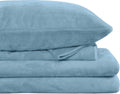 Viviland Plush Micro Fleece Twin Bed Sheet Set - Extra Warm Light Blue
