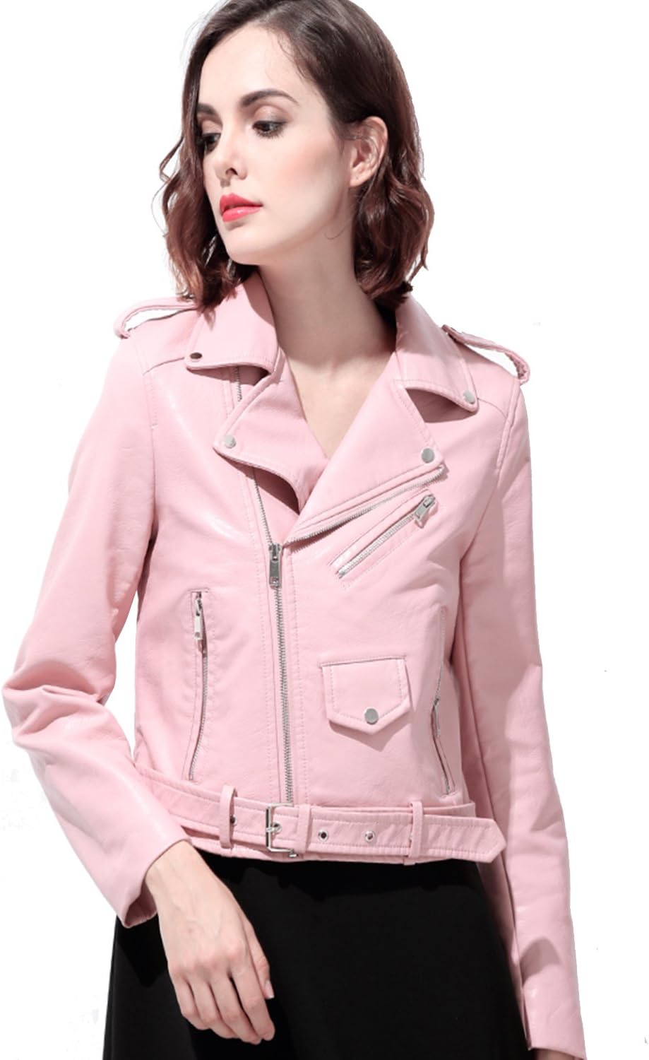 LY VAREY LIN Women's Faux Leather Motorcycle Jacket for Style