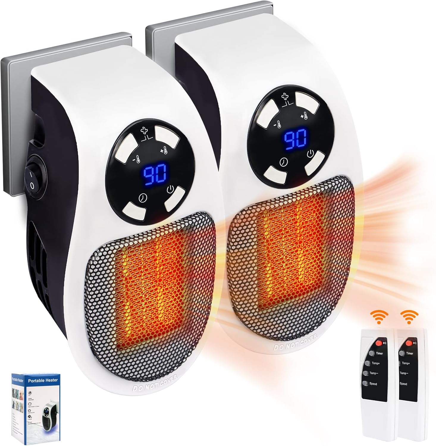 Ultra Air Heater | 2-Pack | 500W | Timer & LED