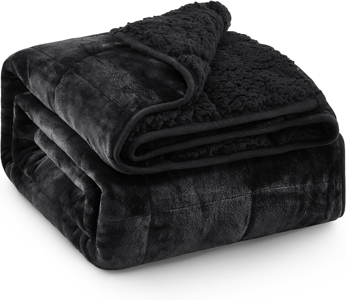 Super Fuzzy Soft Sherpa Fleece Weighted Blanket for Cozy Sleep