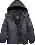 Boy's Waterproof Ski Snow Jacket Hooded Fleece Windproof - Warm & Dry
