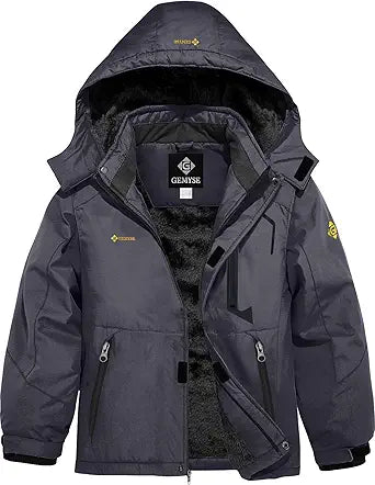GEMYSE Boy's Waterproof Ski Snow Jacket for Winter Adventures