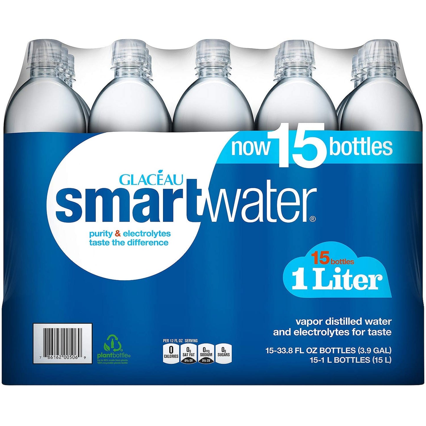 Hydrate Smarter with smartwater (1L, 15 Pack)