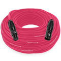 Balanced XLR Cable Male to Female - 50 ft Pink - Pro 3-Pin Microphone