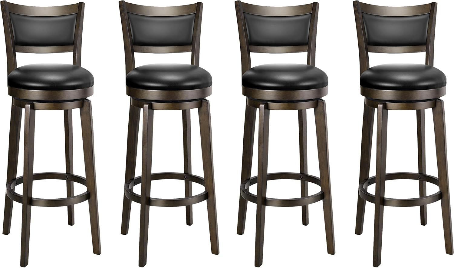 Extra Tall 34 Inch Swivel Bar Stools Set of 4 for Comfort