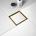 Bernkot 6in Square Shower Drain in Brushed Gold Finish