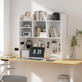Desktop Bookshelf Desk Hutch for College Dorm - Compact 7-Compartment