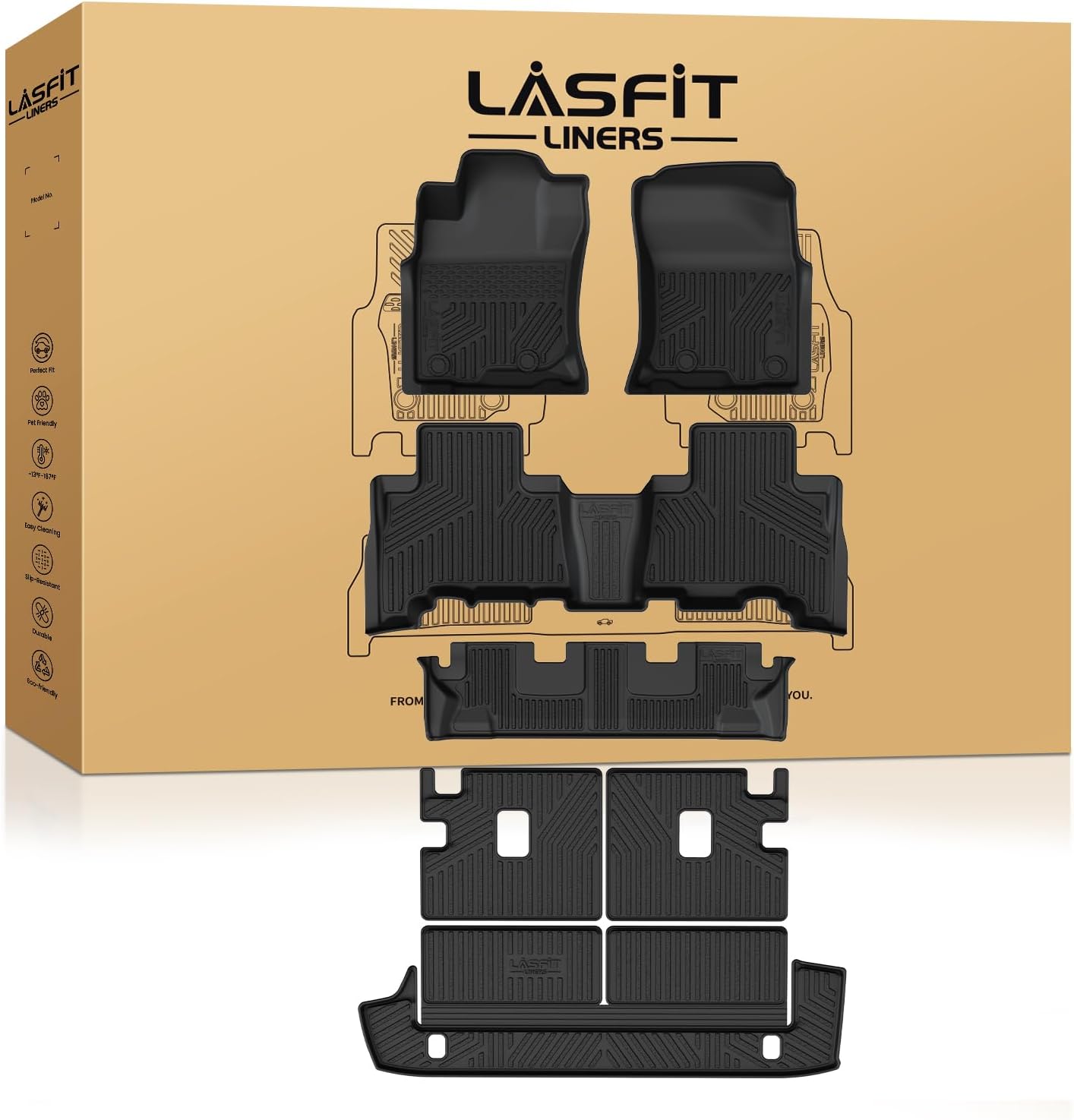 Custom Fit All Weather Floor Mats for 2013-2024 Toyota 4Runner