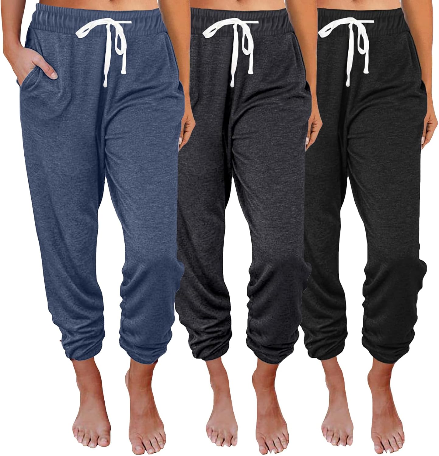 Comfy Lounge Pants for Women - 3 Pack Baggy Sweatpants