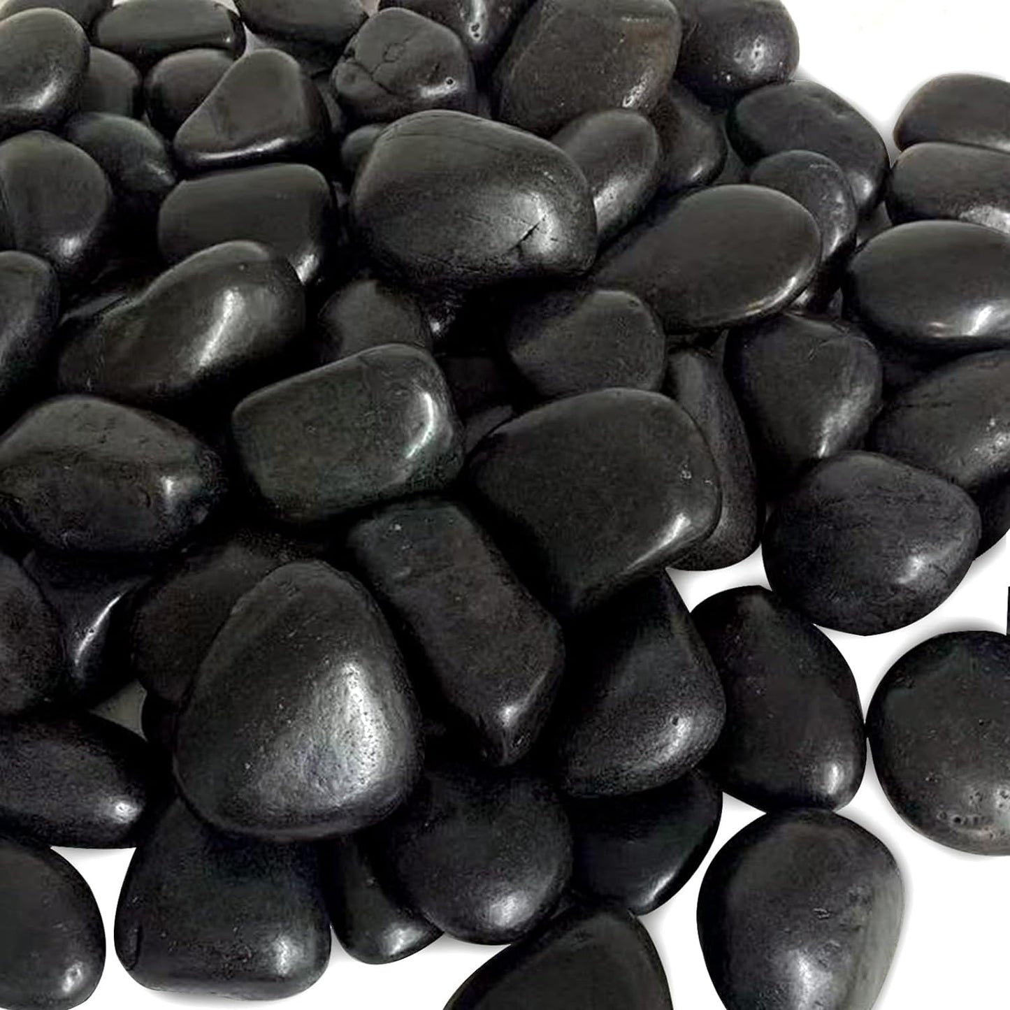 40 Pounds Black Natural River Pebbles for Garden Landscaping