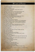 The 48 Laws of Power Poster Canvas Wall Art - Timeless Decorative