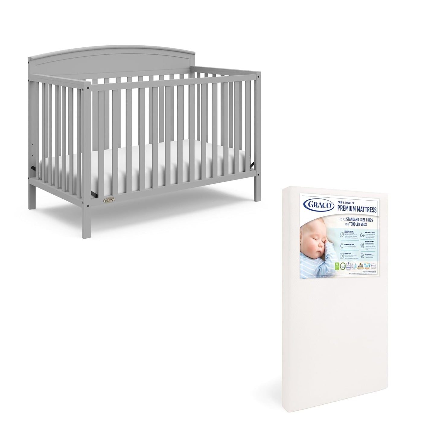 Graco Benton 5 in 1 Convertible Crib with Premium Mattress