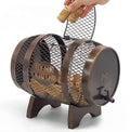 Rustic Metal Large Barrel Wine Cork Holder Display - Decorative Cork