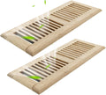 4x12 in White Oak Floor Register Vents Cover 2PC - Solid Wood Drop In