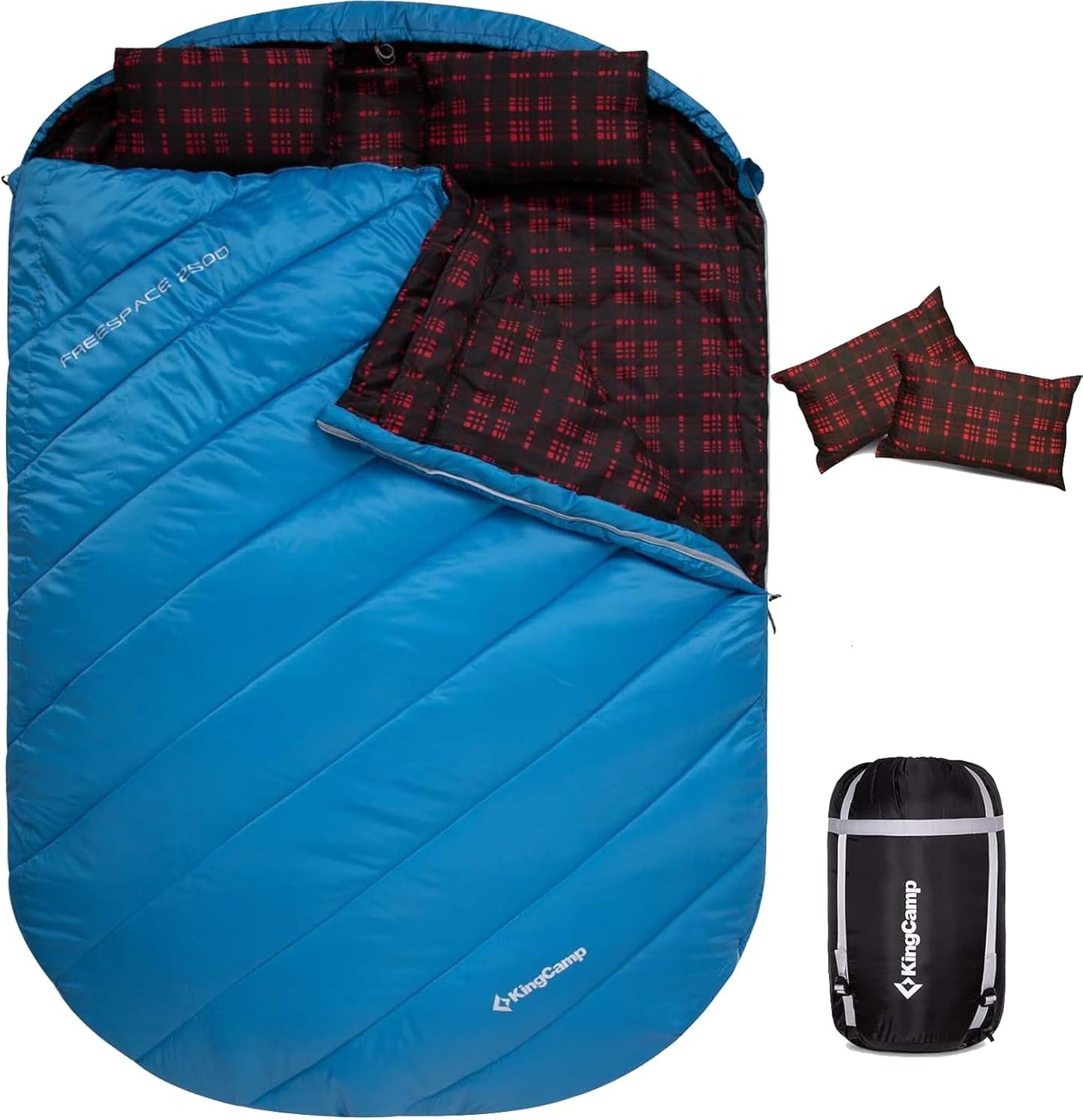 KingCamp Double Sleeping Bag for Couples - XXL Flannel Comfort