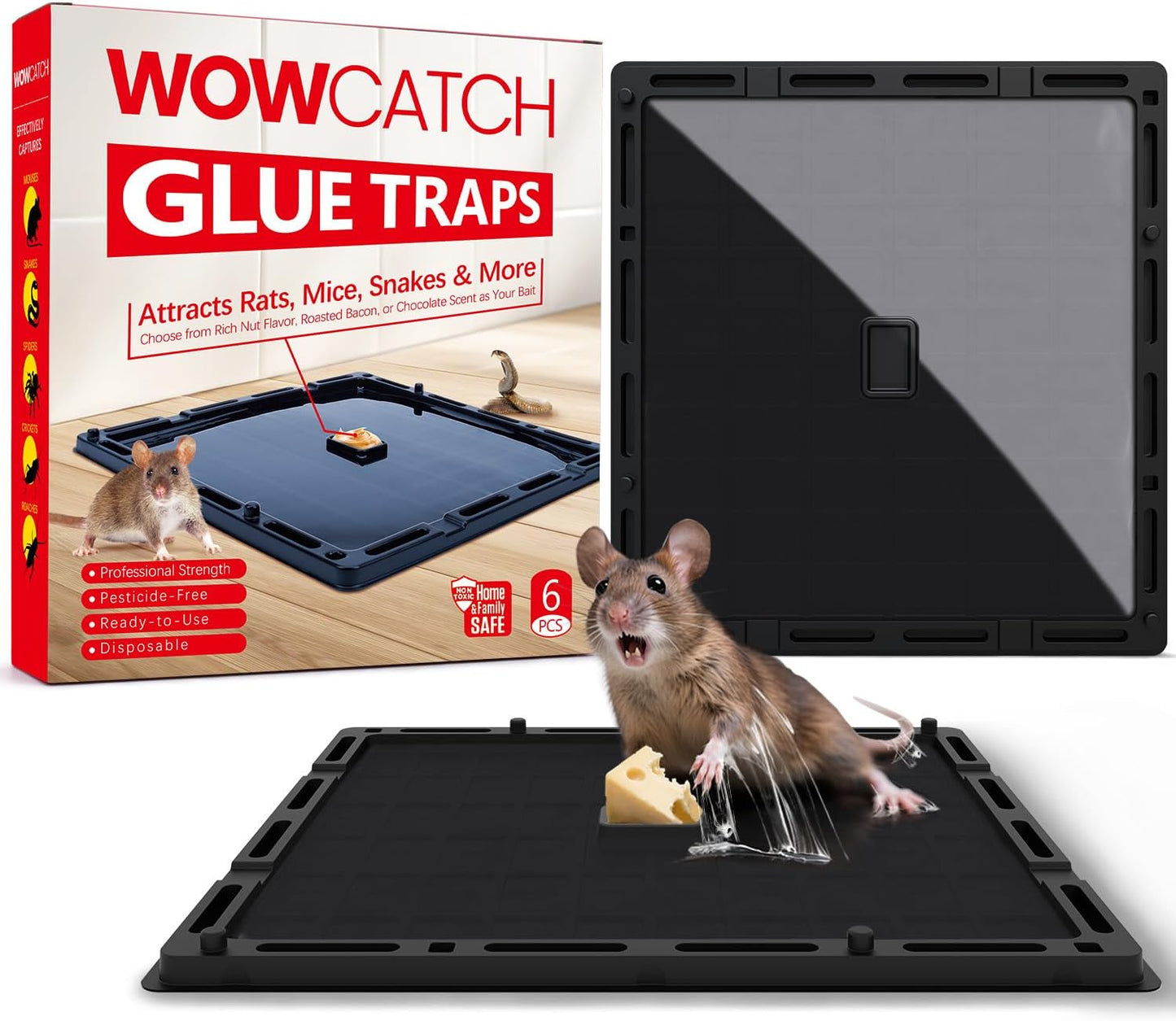 Jumbo Rat & Mouse Glue Traps - Heavy Duty Sticky Traps for Home