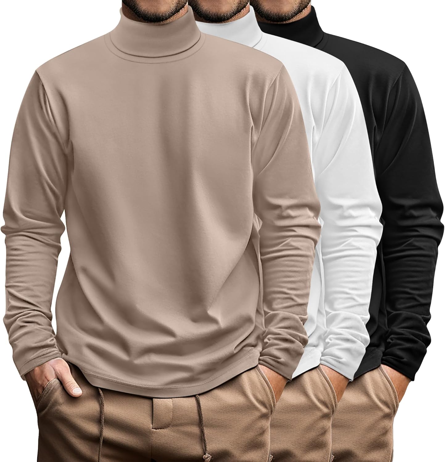 Ficerd Men's Big and Tall Turtleneck Shirts for Comfort and Style