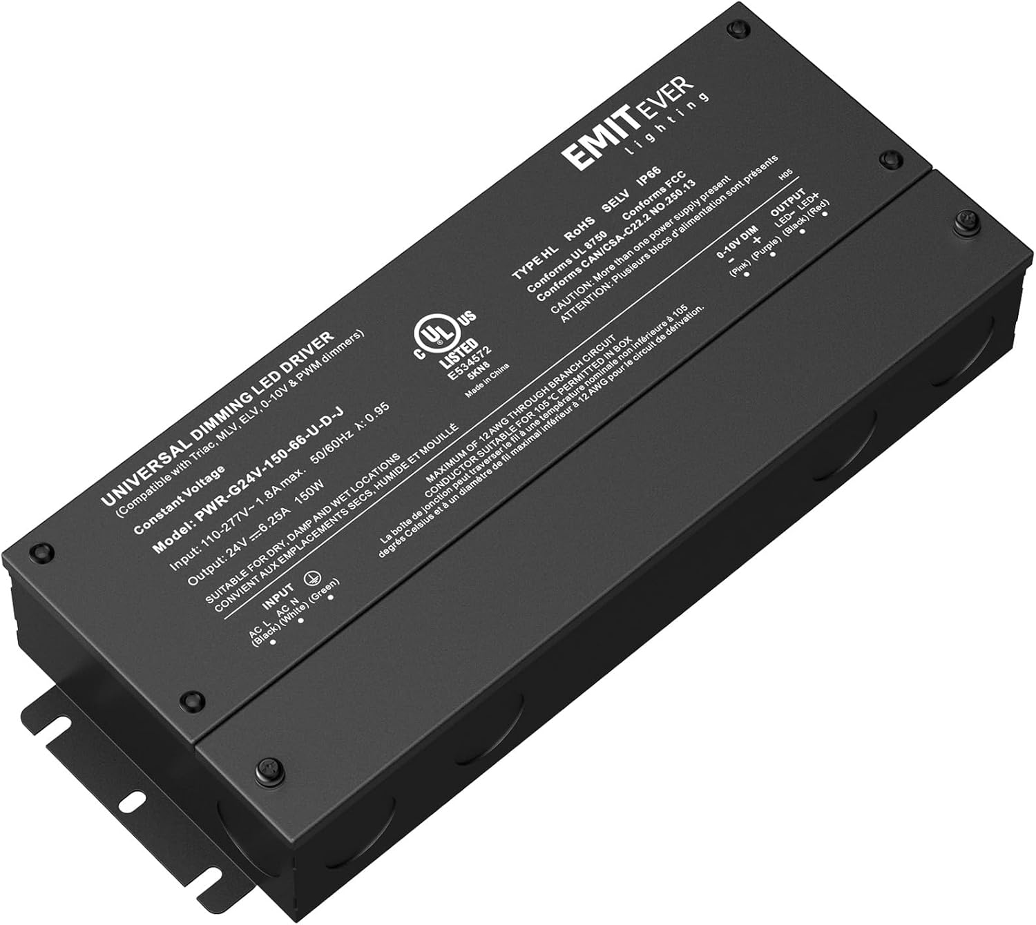 EMITEVER Dimmable Led Driver: 150W Waterproof Transformer