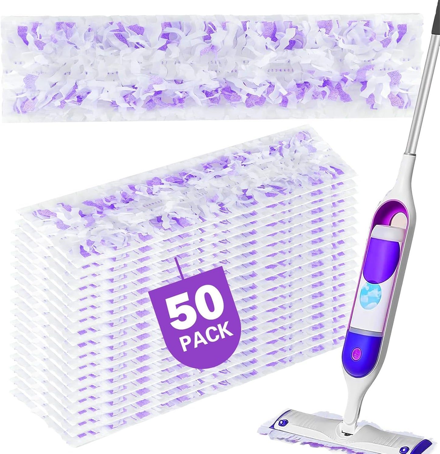 50 Count Disposable Mopping Pads Refills for PowerMop Cleaning