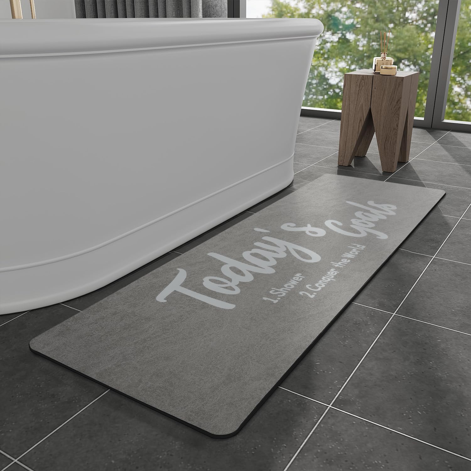 MontVoo Non Slip Quick Dry Absorbent Bath Mat Rug for Bathroom