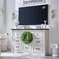 Farmhouse 9 Drawers Dresser for Bedroom with Roman Columns