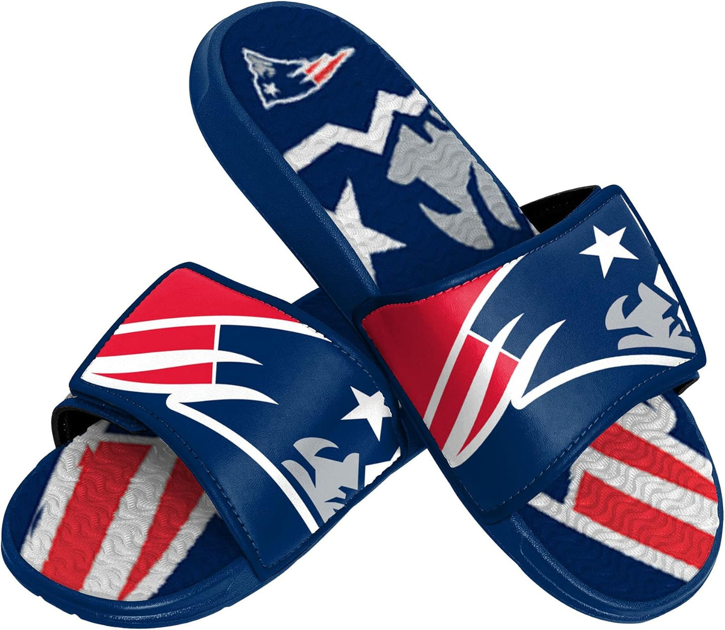 FOCO Mens NFL Team Logo Sport Shower Gel Slide Flip Flop Sandals